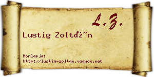 Lustig Zoltán névjegykártya