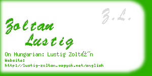 zoltan lustig business card